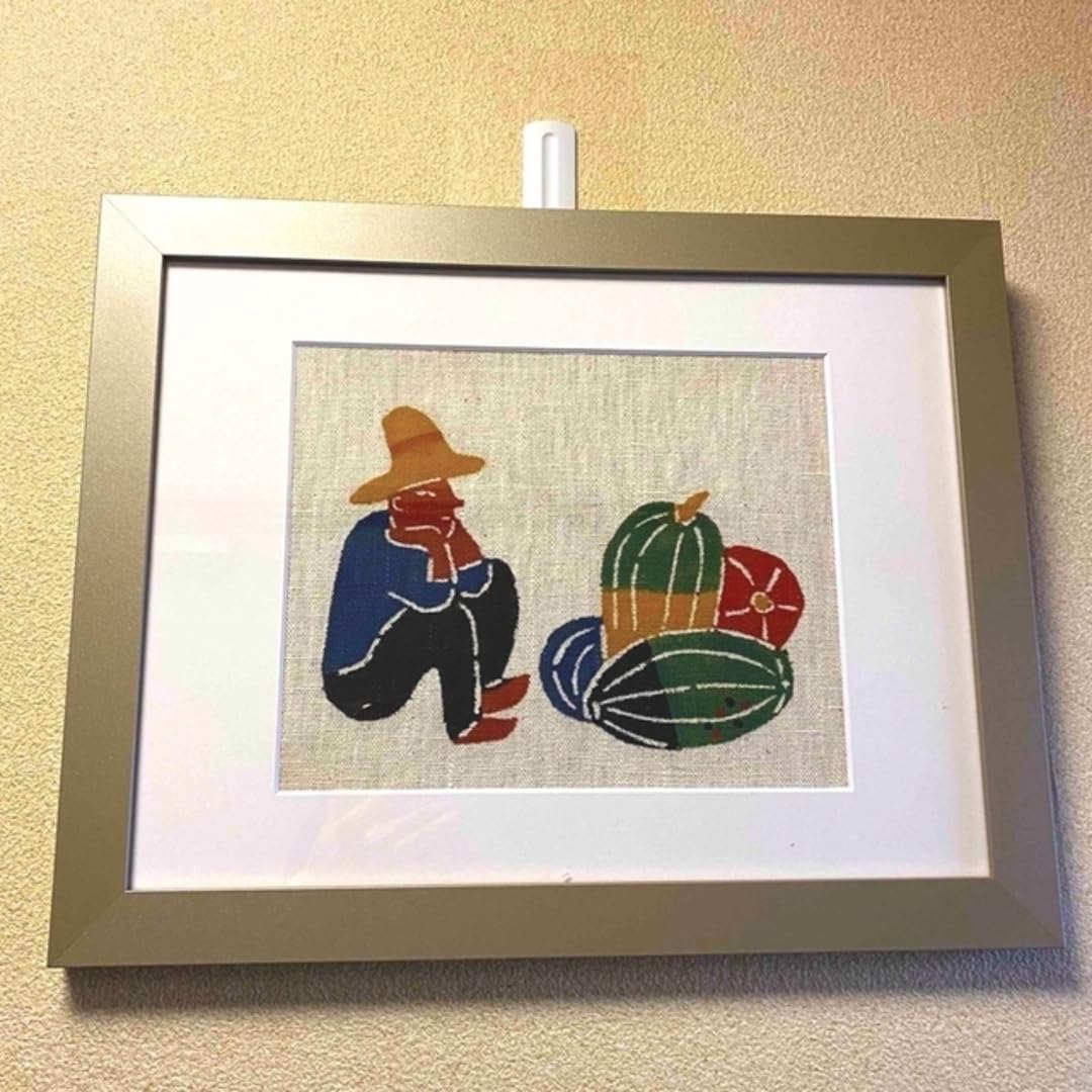 柚木沙弥郎 型染絵 木製フレーム付き 柚木沙弥郎 型染絵 柚木沙弥郎 型染絵