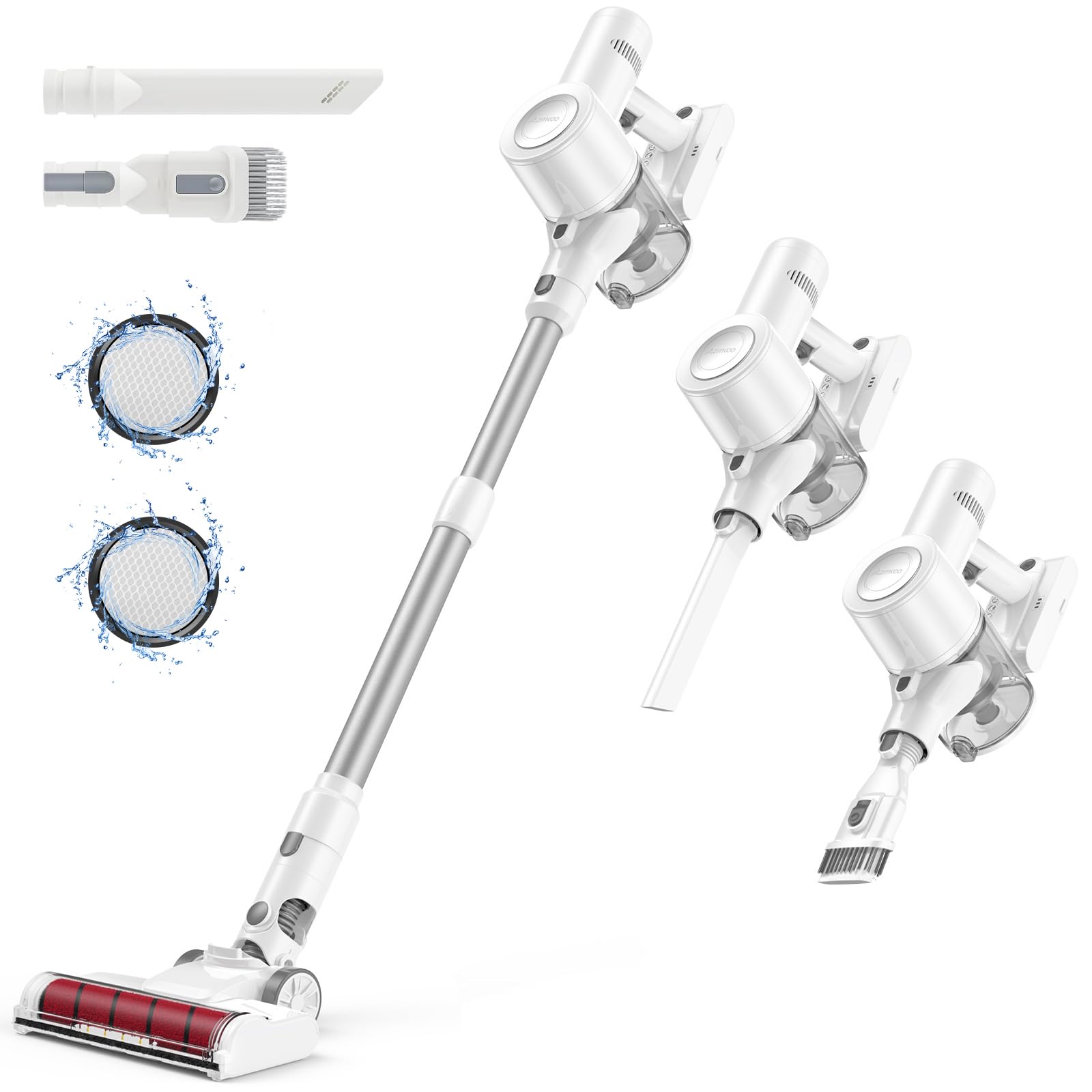 Amazon | AZMKOO 掃除機 コードレス サイクロン 30Kpa超 強力吸引 60