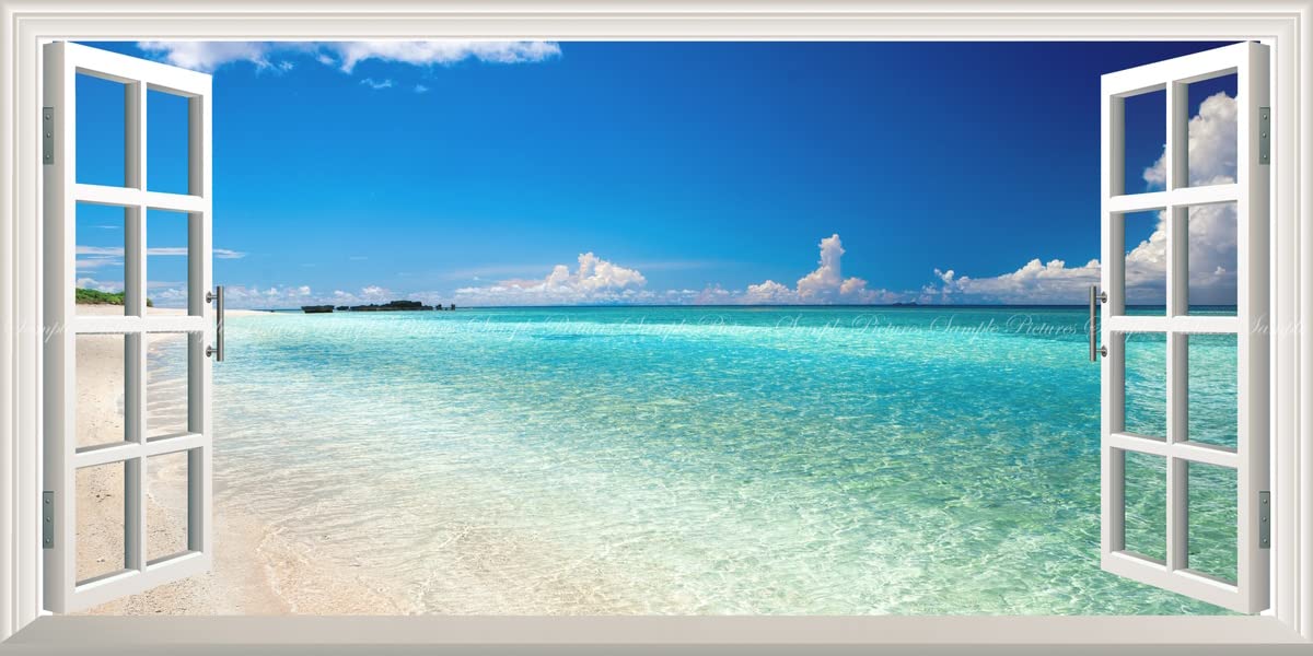 Amazon.co.jp: 絵画風 壁紙ポスター （はがせるシール式） -窓の景色