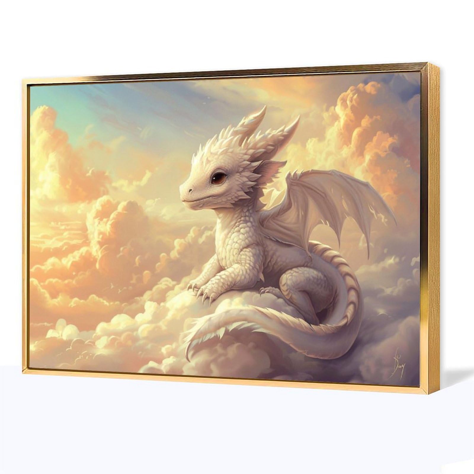 Amazon.co.jp: 絵画 雲の中を飛ぶドラゴン アートパネル ポスター 超