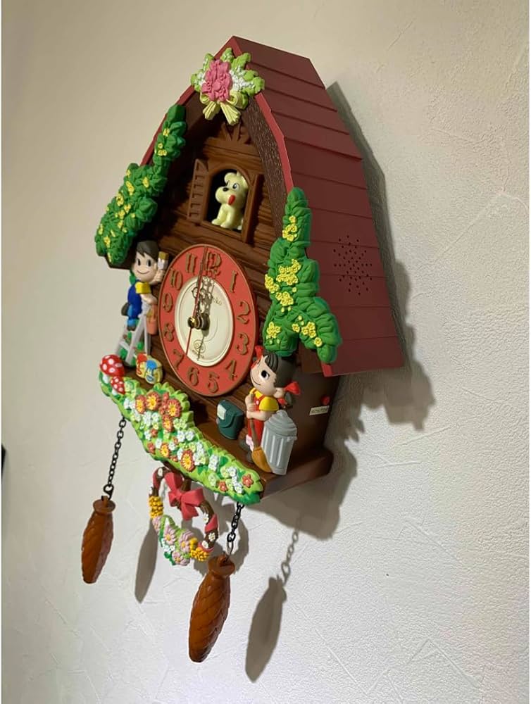 Amazon.co.jp: 不二家 ペコちゃん ポコちゃん 振り子時計 掛け時計