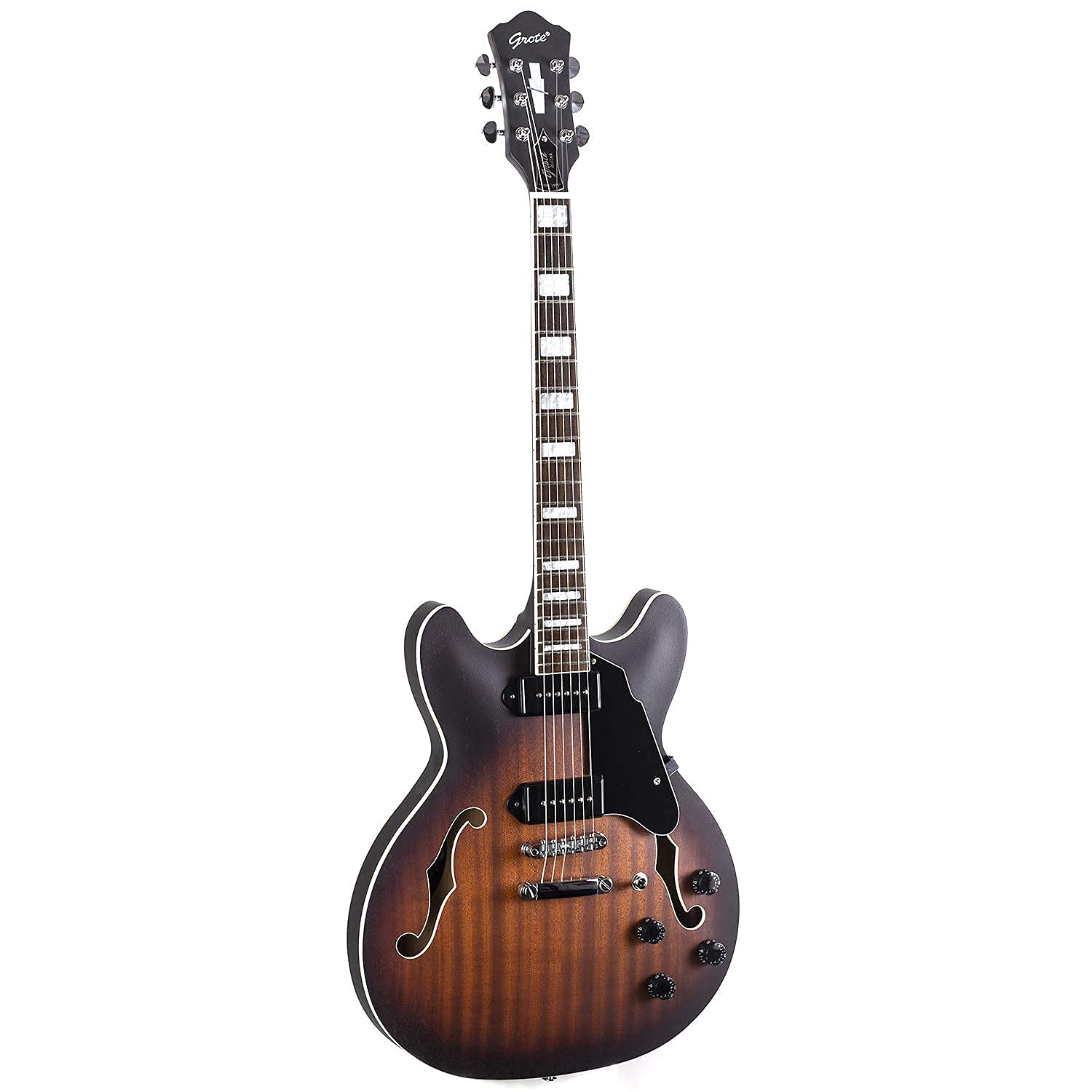 Amazon | GROTE Full Scale Electric Guitar Semi-Hollow Body Guitar