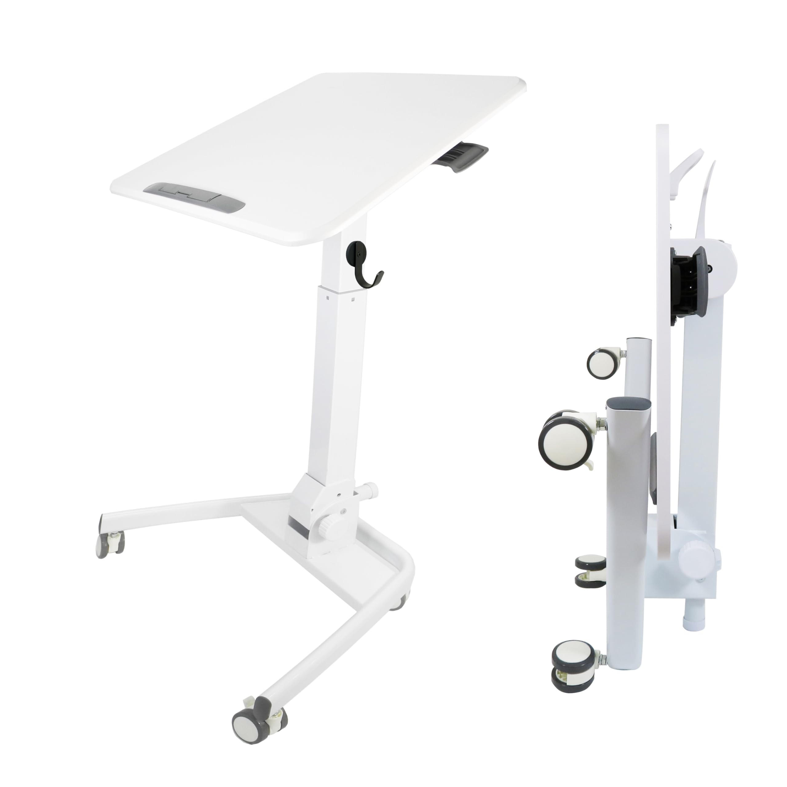 Amazon | E-WIN 折りたたみ 昇降デスク キャスター付き ガス圧式 天板