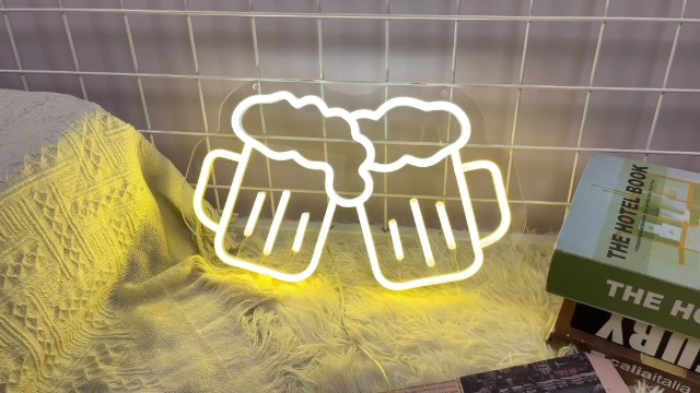 Amazon | ビールネオンライト 乾杯レオンサイン広告ネオン看板 LED