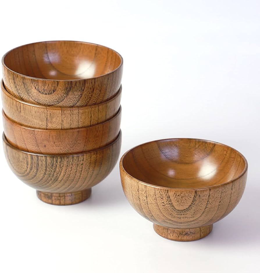 Amazon.co.jp: 汁椀 天然木製 お椀 京型 5客セット おしゃれ 漆塗り