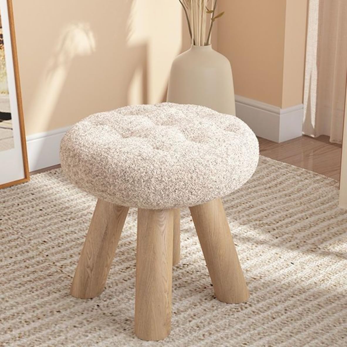 Amazon｜[SDGYS3G] オットマン フットスツール ベージュ色 スツール