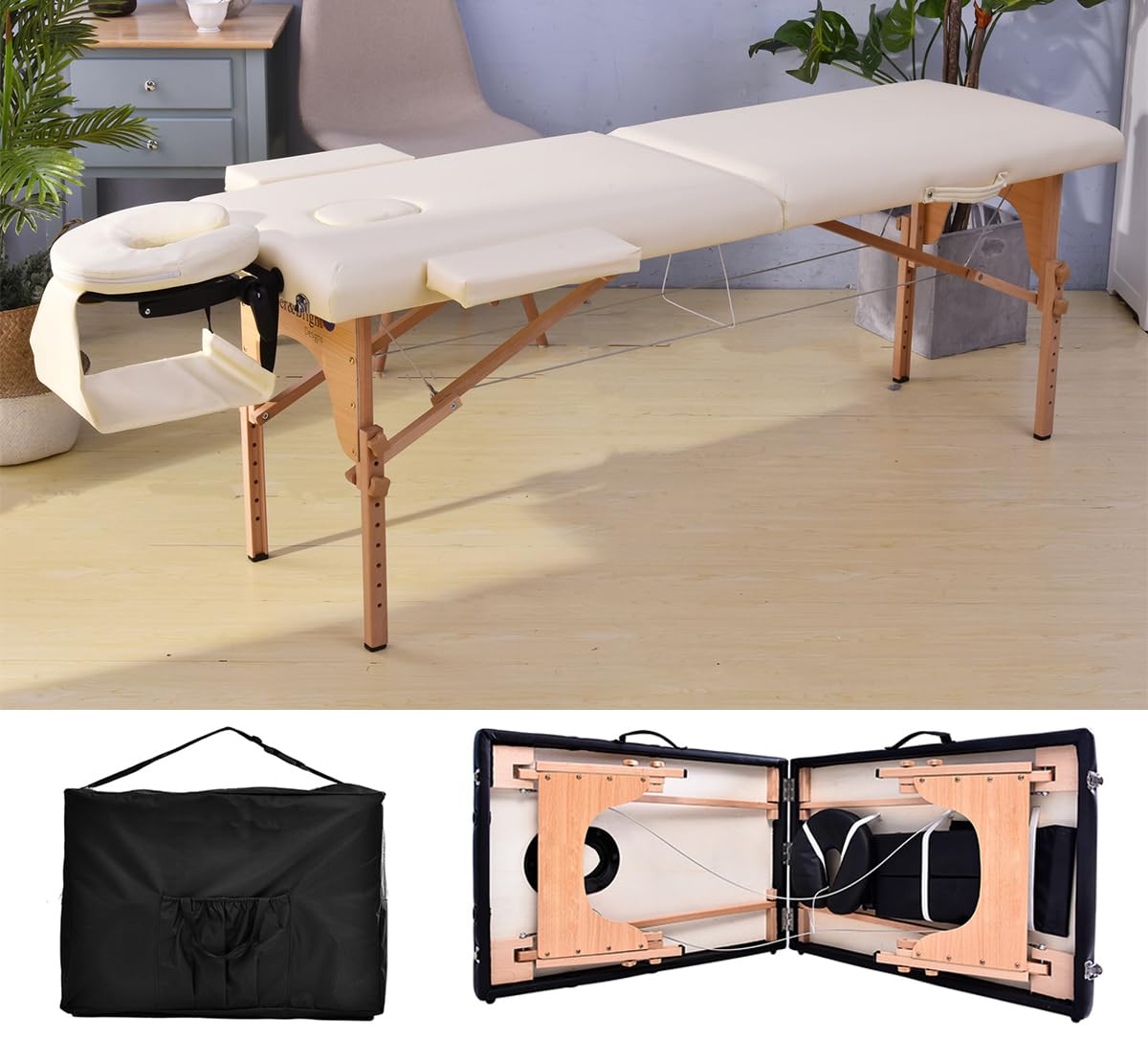 Amazon.co.jp: Simpolu マッサージベッド 折りたたみ エステベッド