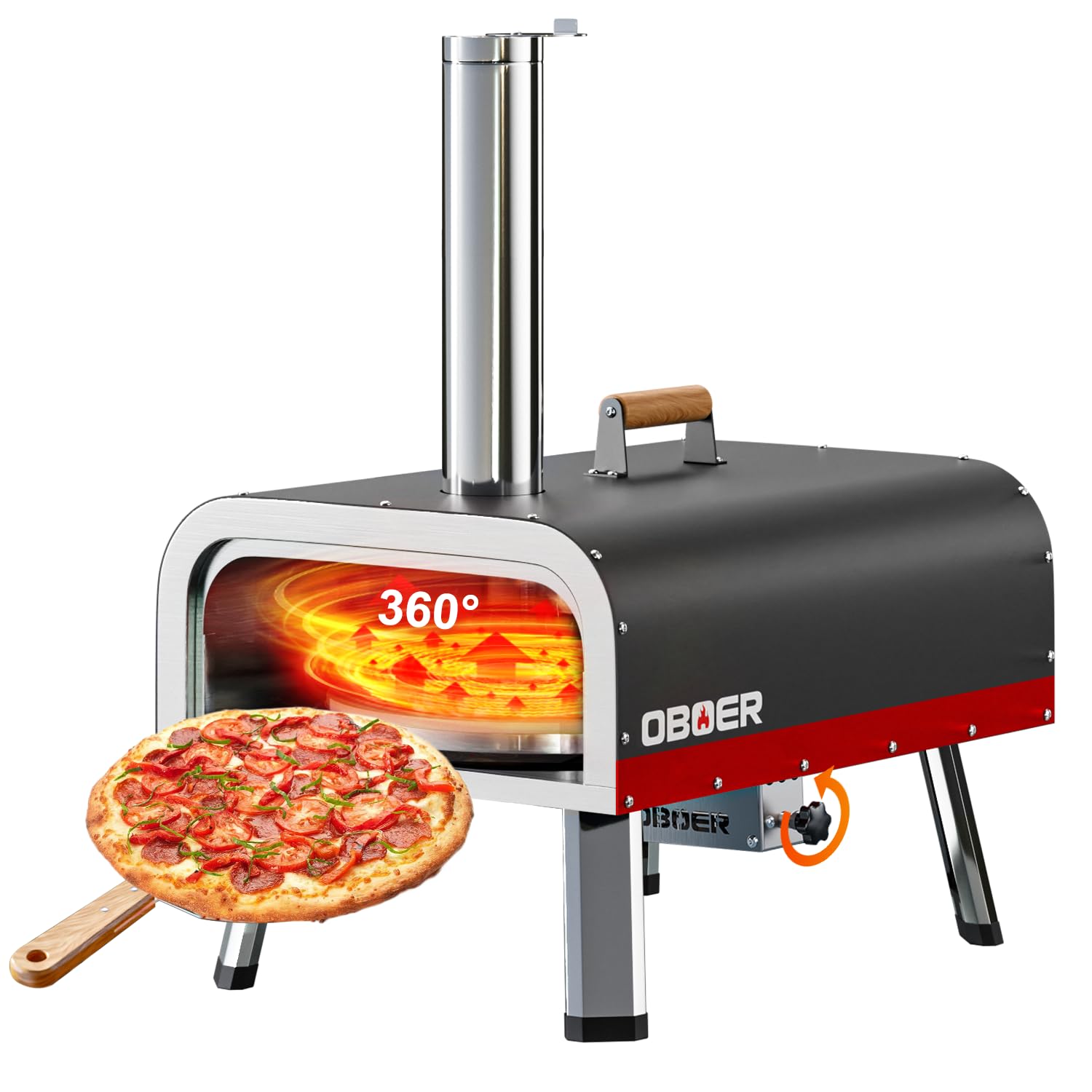 Amazon | ピザ窯、Meulbaty ペレット(薪)・ガス両対応 ピザ窯 家庭用