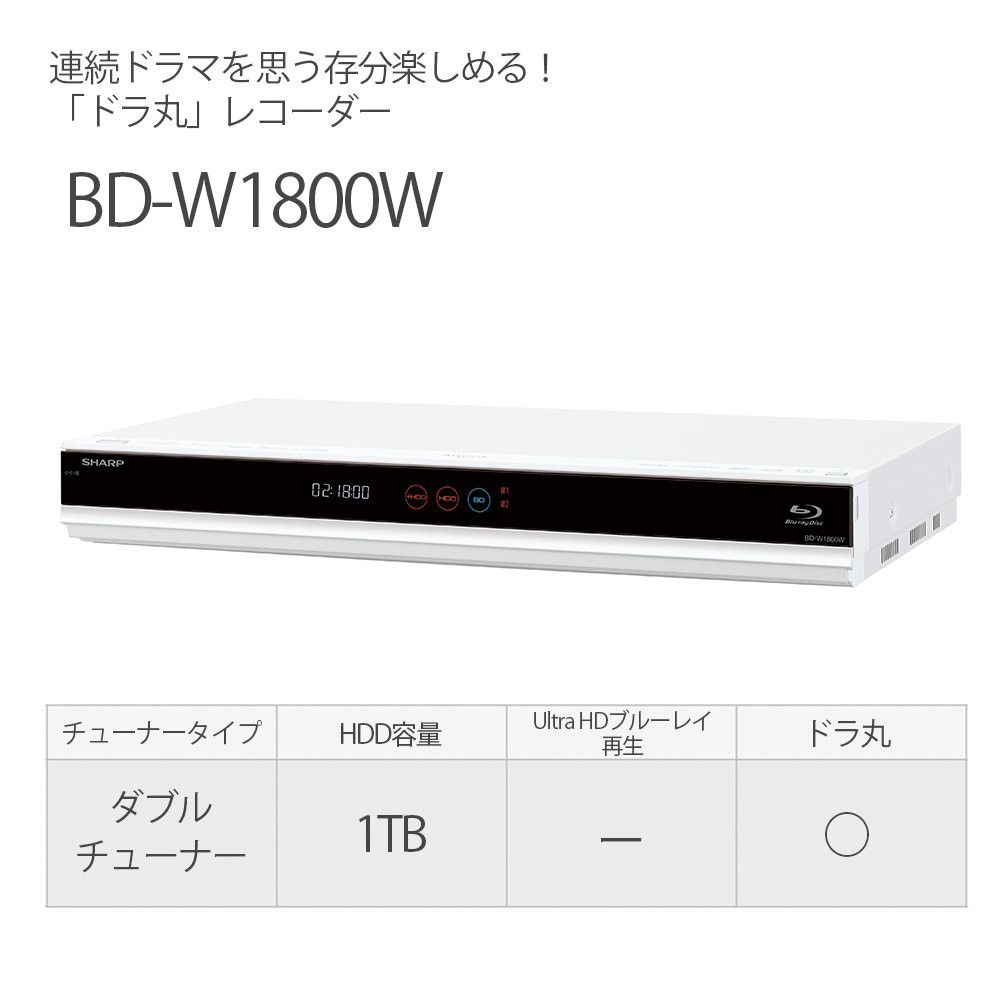 Amazon | シャープ 1TB 2チューナー ブルーレイレコーダー ホワイト