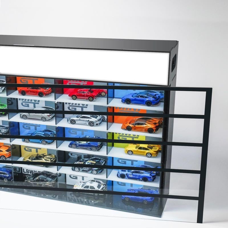 Amazon.co.jp: MIBO 1/64スケールミニカー用ライト付きディスプレイ