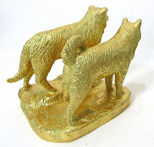 Amazon.co.jp: 富永直樹『タロ・ジロ（金箔）』ブロンズ像 銅像