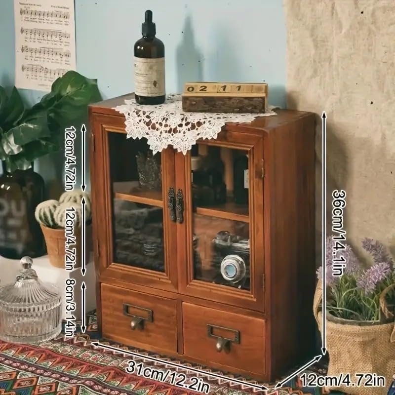 Amazon｜アンティークチェスト 木製収納棚 キャビネット ヴィンテージ