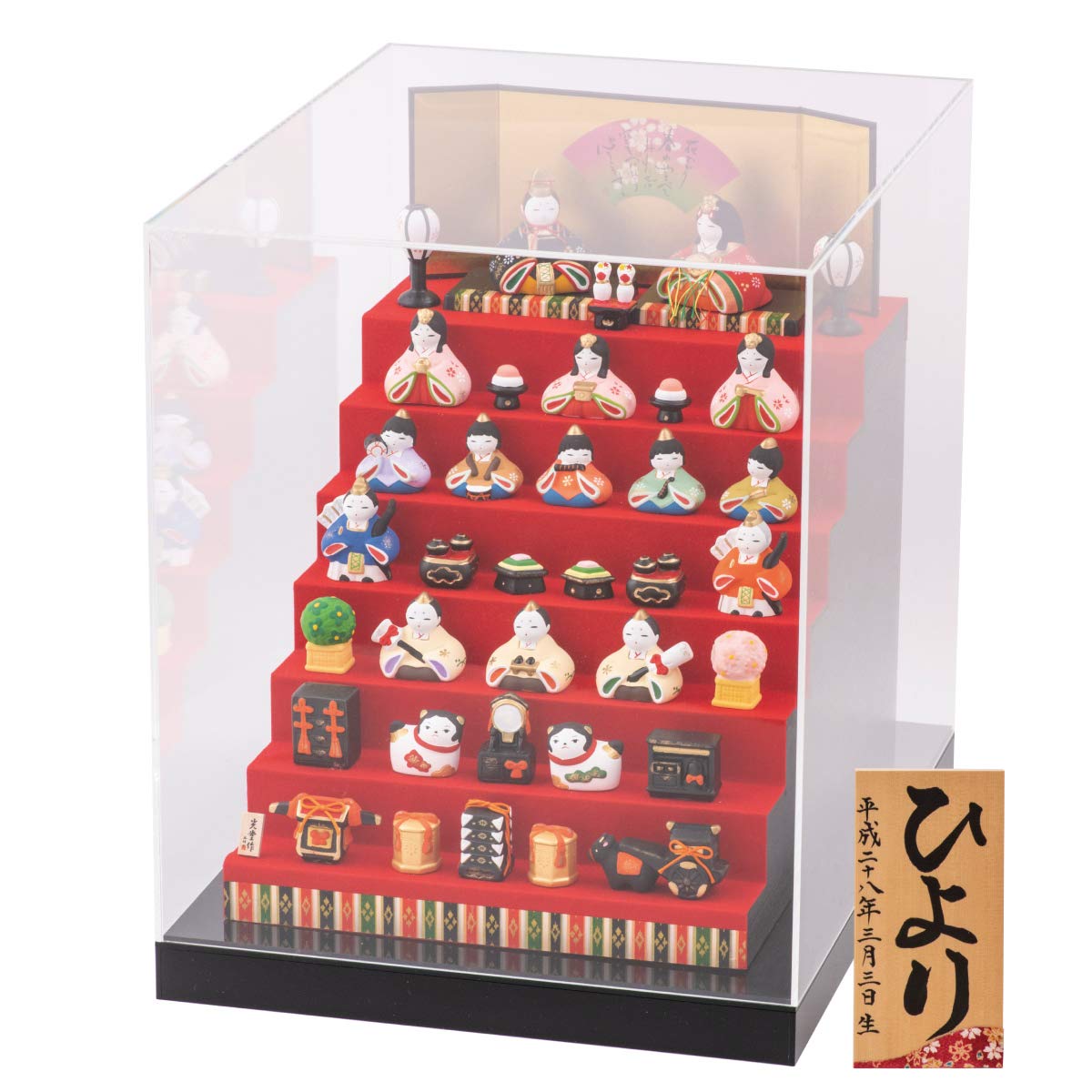 Amazon | FUN fun 雛人形 ひな人形 ケース飾り コンパクト 陶器 錦彩華