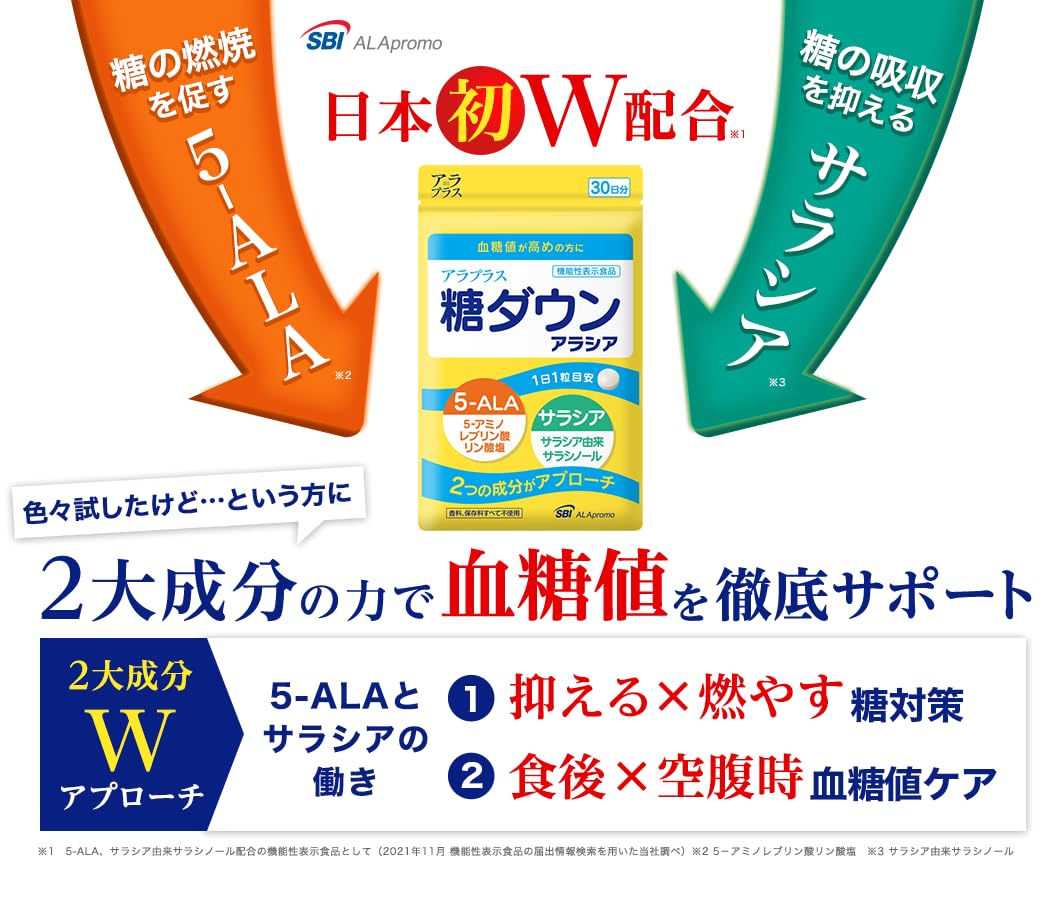 Amazon | アラプラス 糖ダウン アラシア (30日分 30粒) 血糖値が高めの