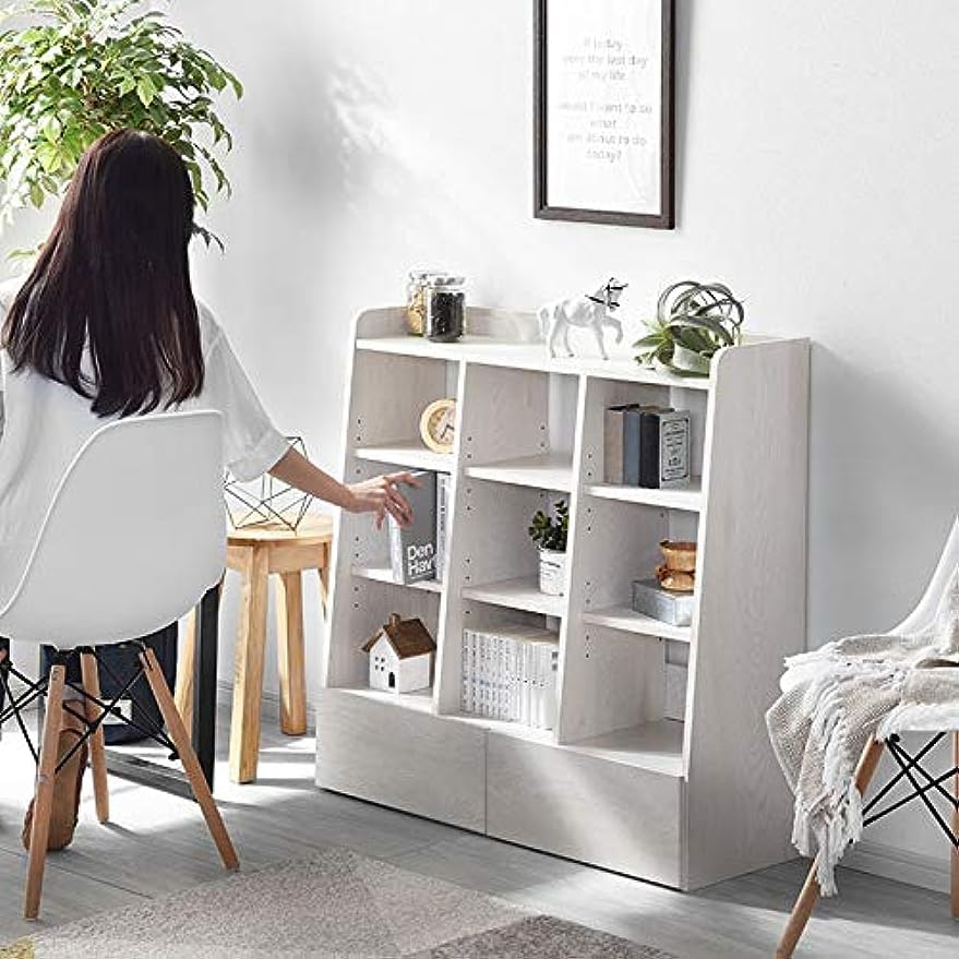 Amazon｜オープンラック 幅90 3列3段 本棚 引き出し スリム 薄型