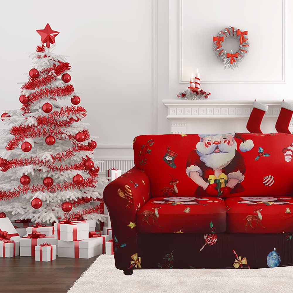 Amazon｜LIPOR クリスマスソファスリップカバー 4ピース ストレッチ