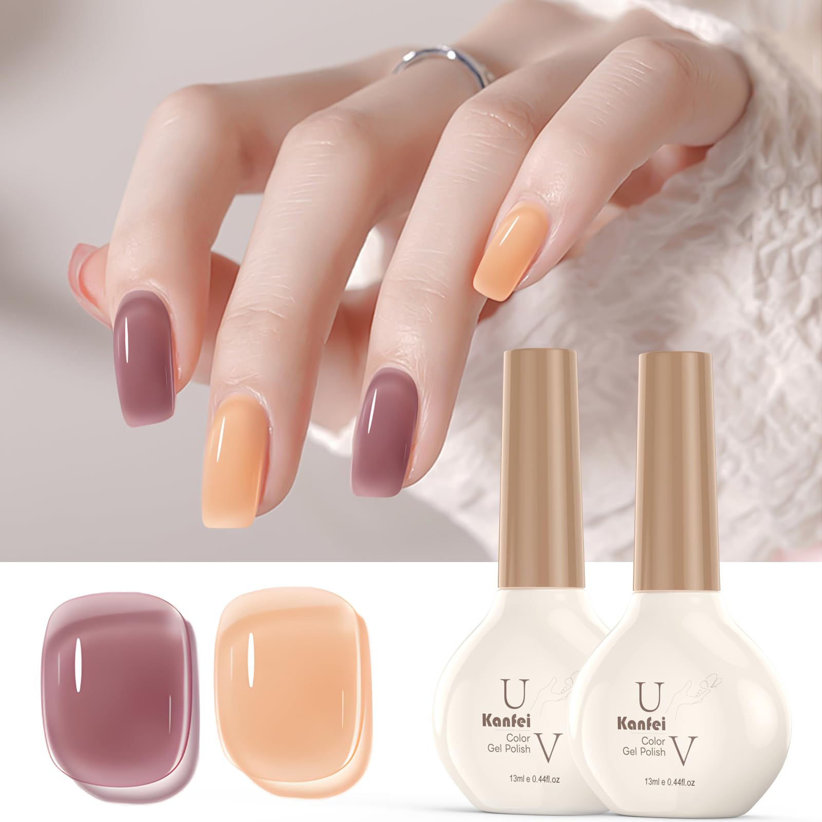 Amazon | kanfei ジェルネイル カラージェル 13ml*2 シアーカラー 高