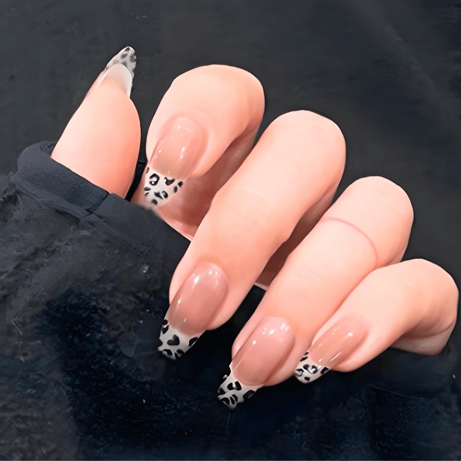 Amazon | COLORBIRD ネイルチップ ショート 24枚 黒 ヒョウ柄 ネイル