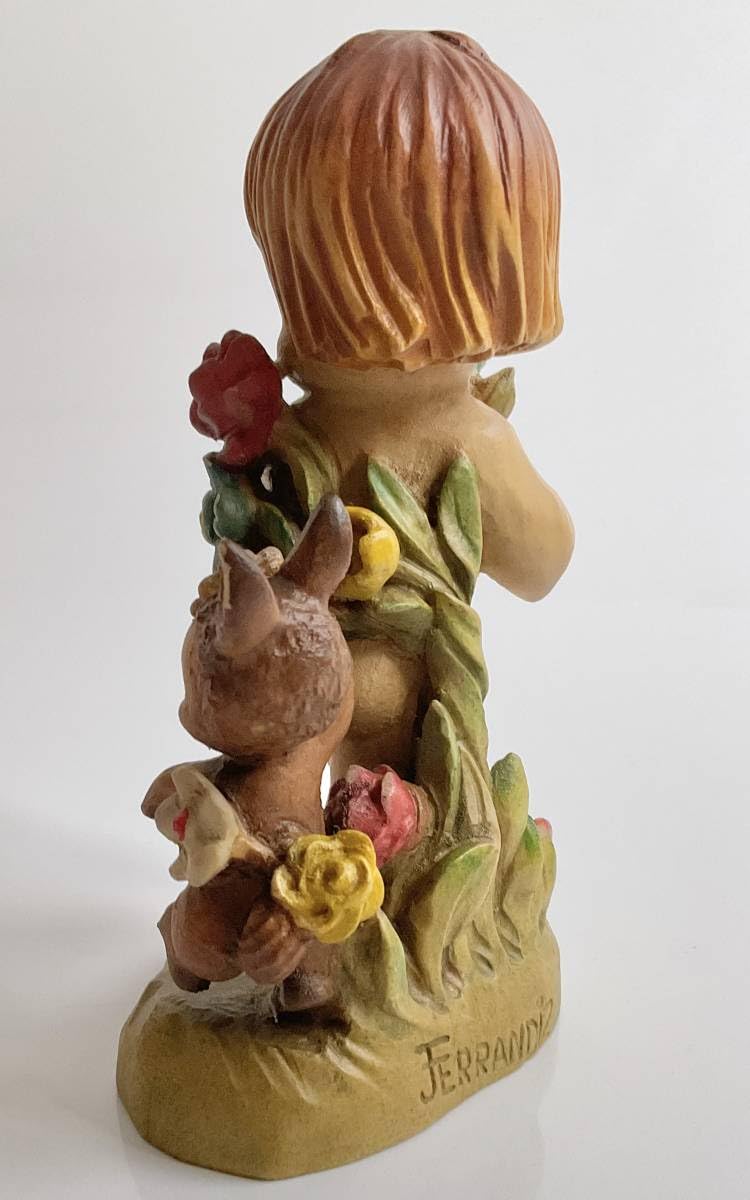 ANRI アンリ Nature Girl 木彫り人形 フェランディス 6インチ Amazon