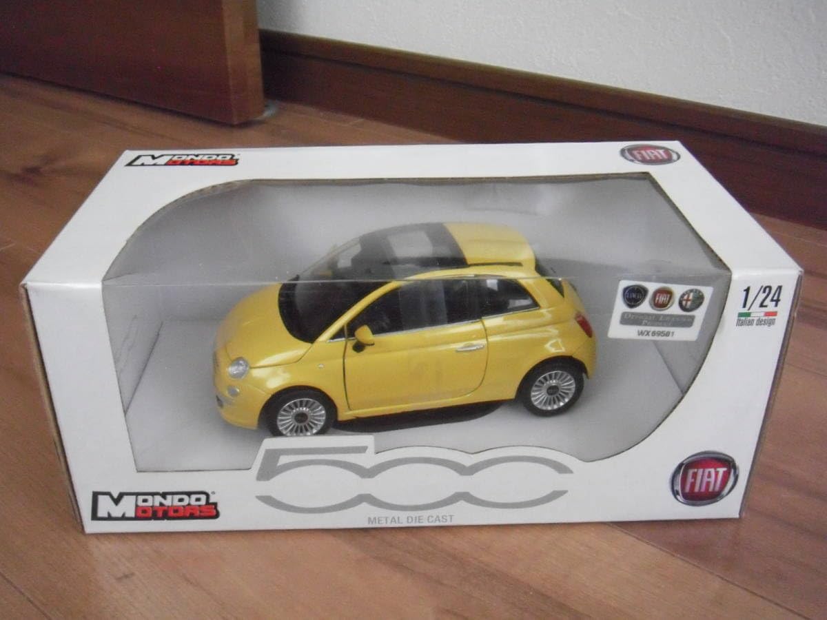 Amazon | フィアット 500 ミニカー 黄色 イエロー FIAT 1/24