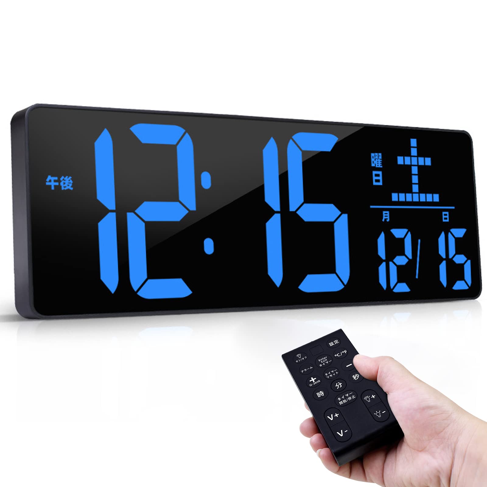 Amazon.co.jp: GHDVOP デジタル時計 LED大画面 壁掛け置き兼用