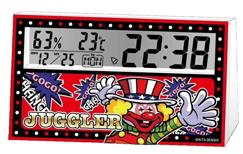Amazon.co.jp: ジャグラー 液晶温湿度計クロック2 置き時計 温度計
