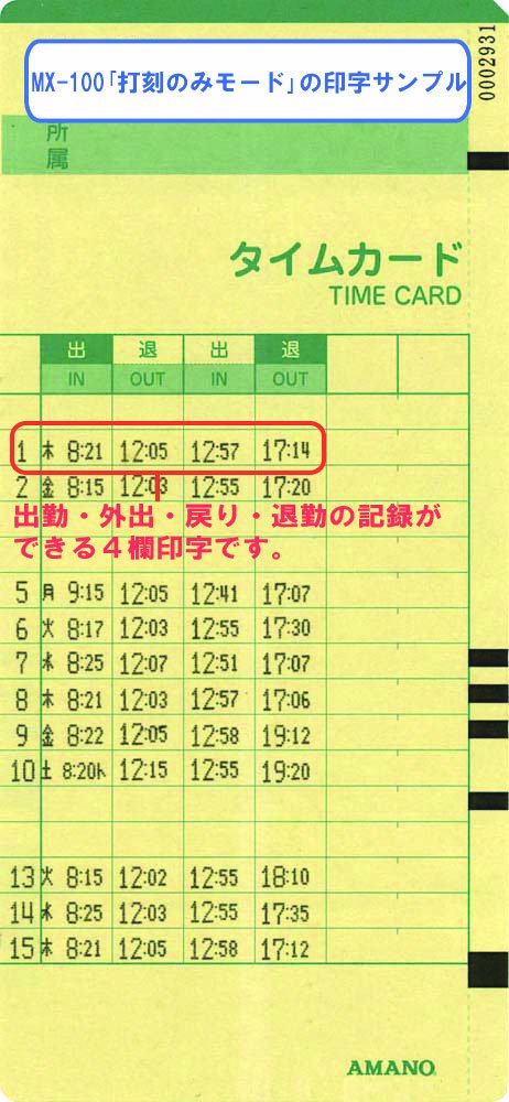 Amazon | アマノ タイムレコーダー MX-100 ホワイト | タイムカード