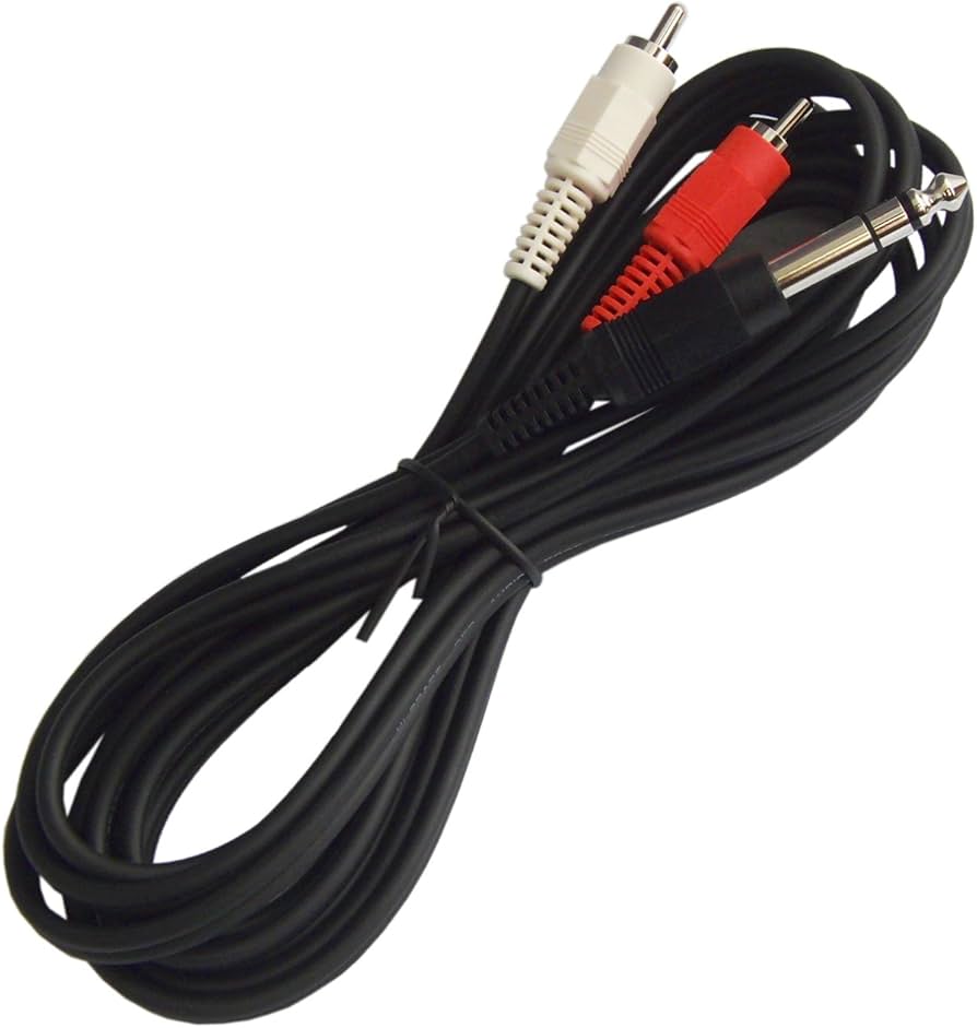 Amazon | オーディオ変換ケーブル RCA/ピンプラグ×2(赤.白) - 6.3mm