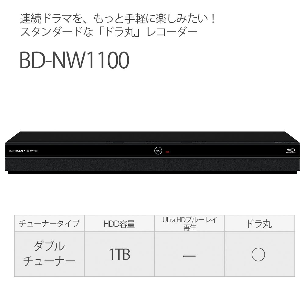 Amazon.co.jp: Sharp AQUOS Blu-Ray Recorder 1TB 2 Tuner BD-NW1100