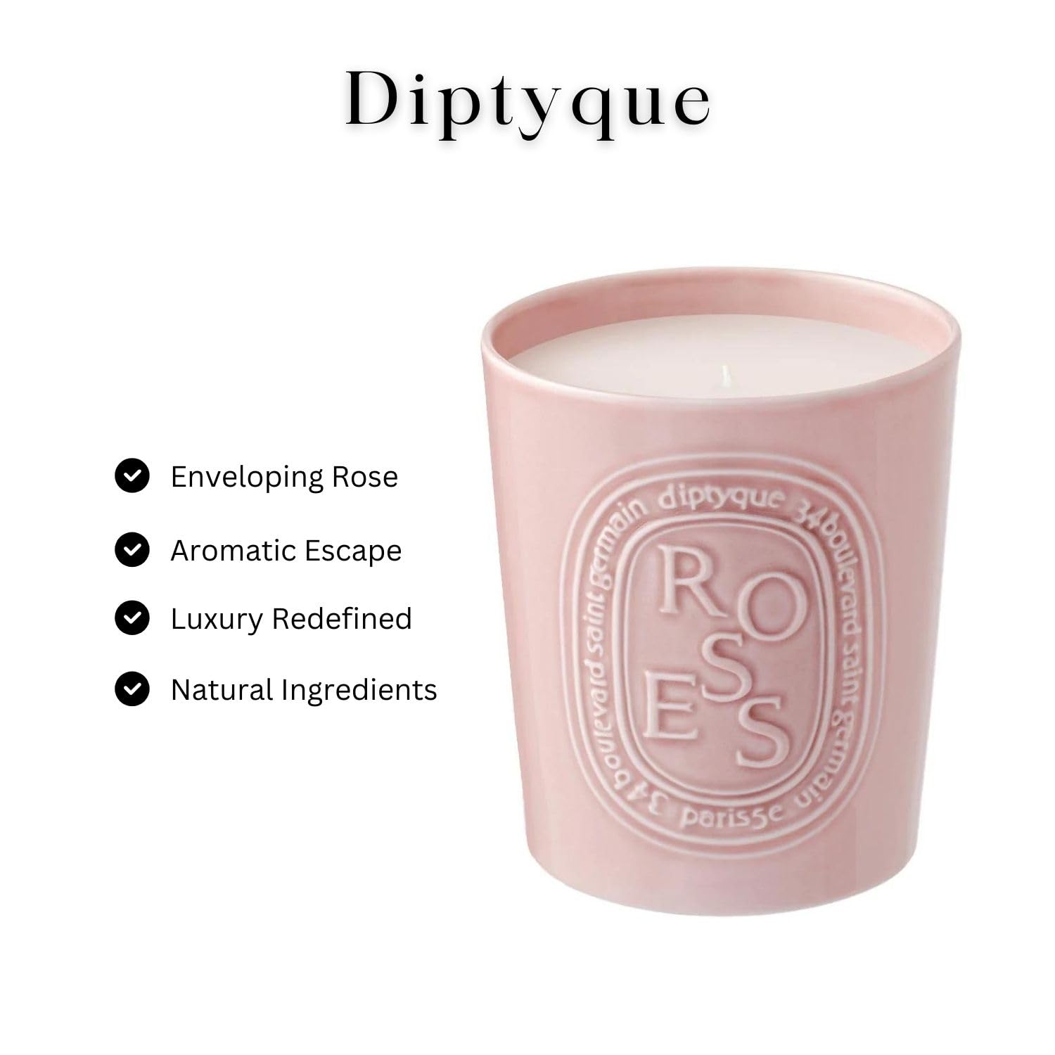 Bella diptyque ROSEキャンドル 600gラージサイズ diptyque ROSE