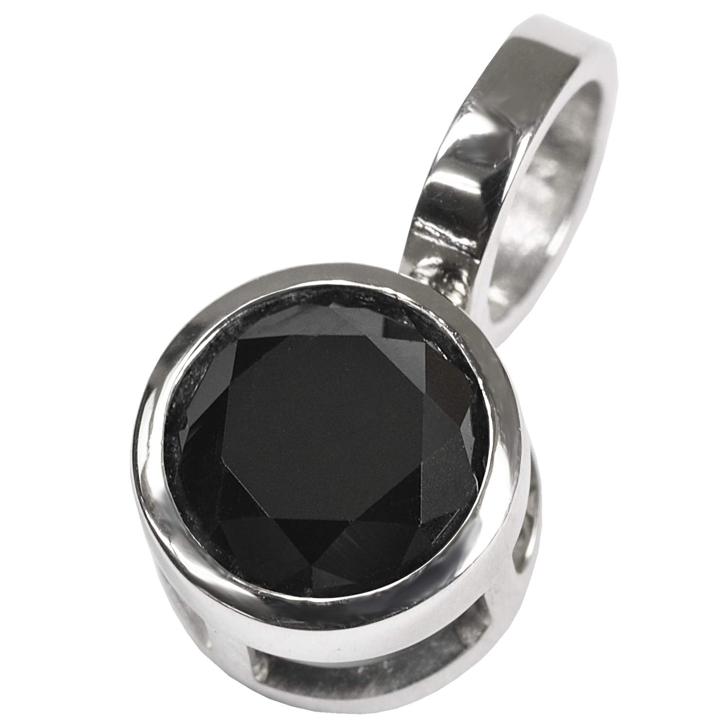 Amazon | Pt900 1Pブラック ペンダントトップ ブラックダイヤモンド