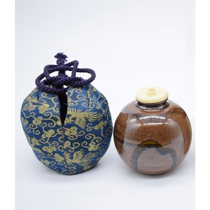 茶道具 茶入 松本鉄山造 大名物国詞茄子 共箱 茶道具 松本鉄山作 大