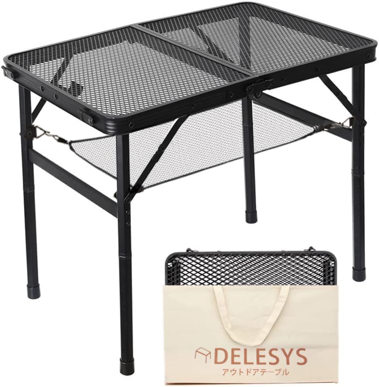 キャンプ テーブル 高さ調整 メッシュテーブル 折りたたみ コンパクト