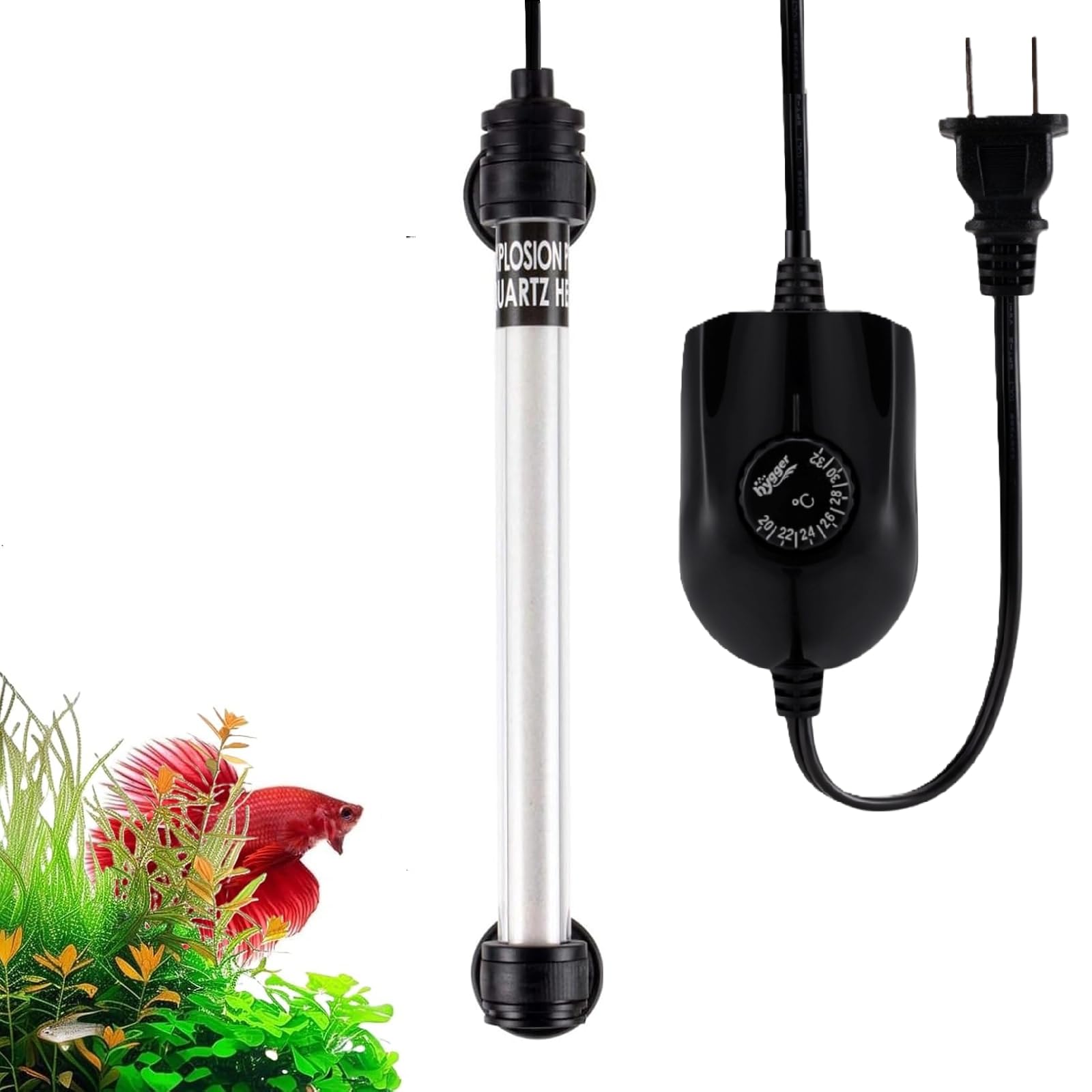 Amazon | hygger 水槽ヒーター 60cm用 20-32℃温度可変 40-80L水槽用 一