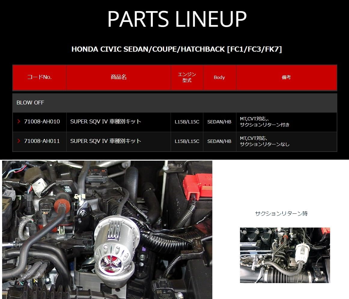 Amazon | HKS ブローオフバルブ系パーツ スーパーSQV4 シビック FK7