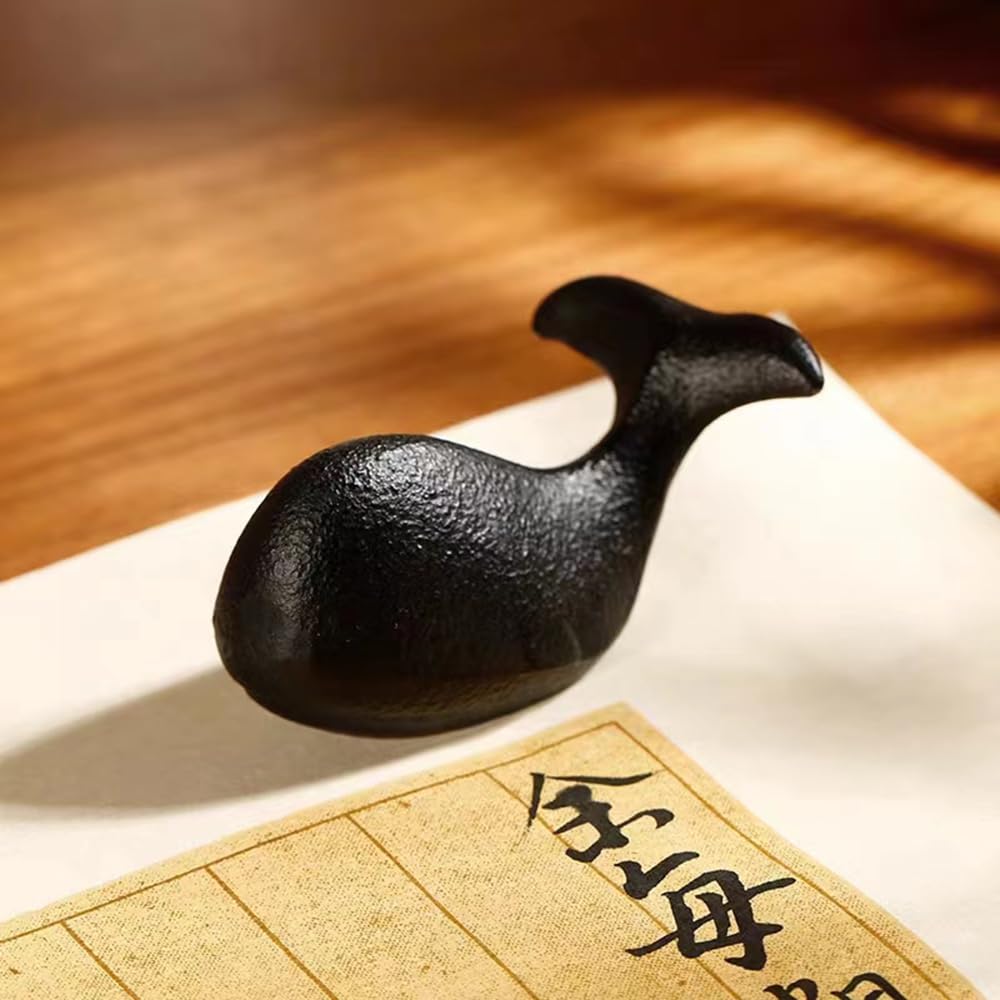 Amazon | QIUEER文鎮 鋳鉄ペーパーウェイト くじら 亀 伝統工芸品 鉄器