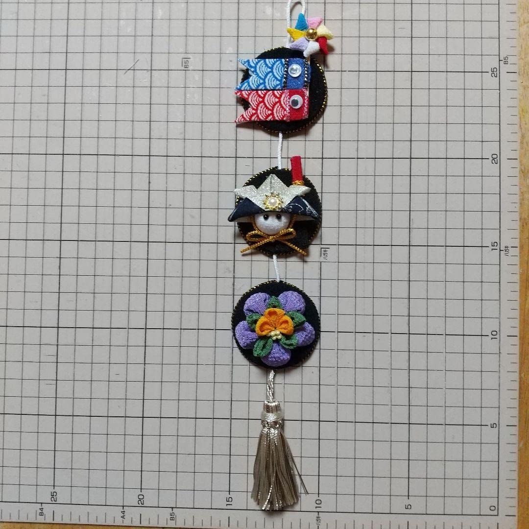 Amazon | ちりめん細工 つまみ細工 端午の節句つるし飾り 壁掛け飾り