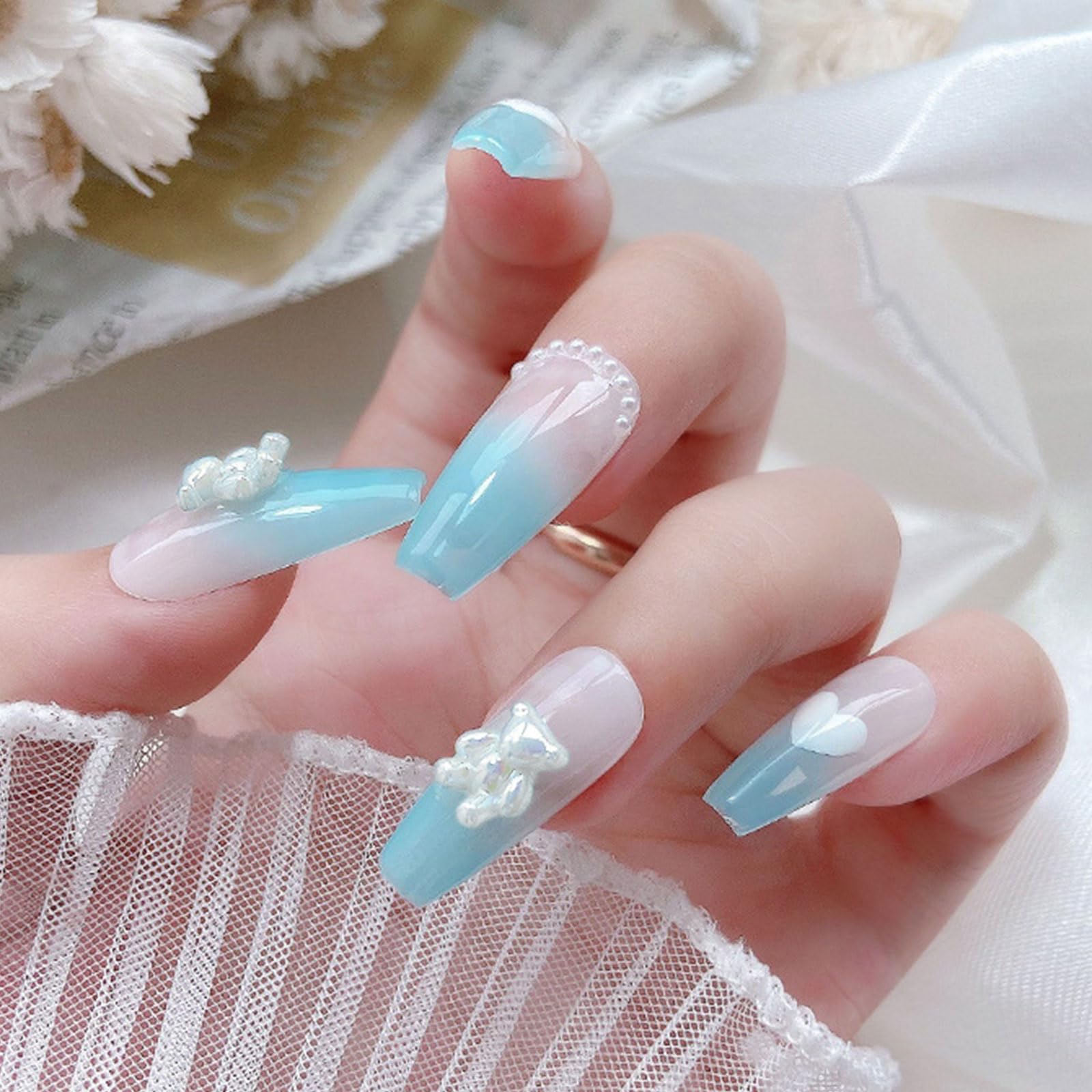 Amazon | ネイルパーツ クマ 30個セット 3D 立体 可愛い 白 ホワイト