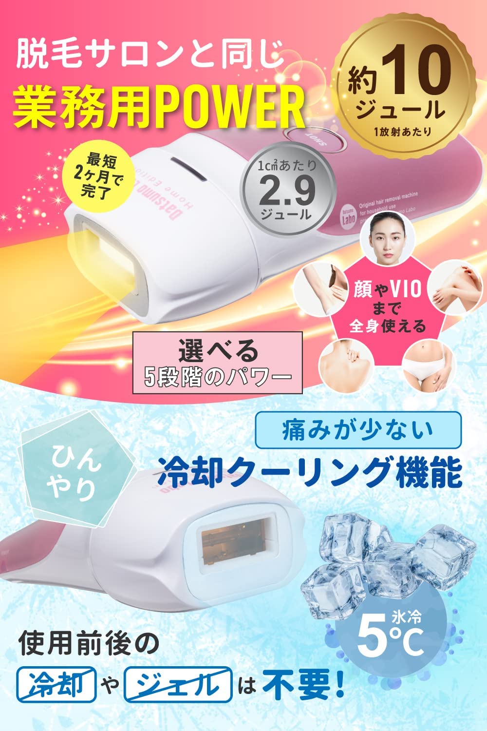 Amazon | 脱毛ラボ 【公式】 ホームエディション (ピンク) 家庭用光