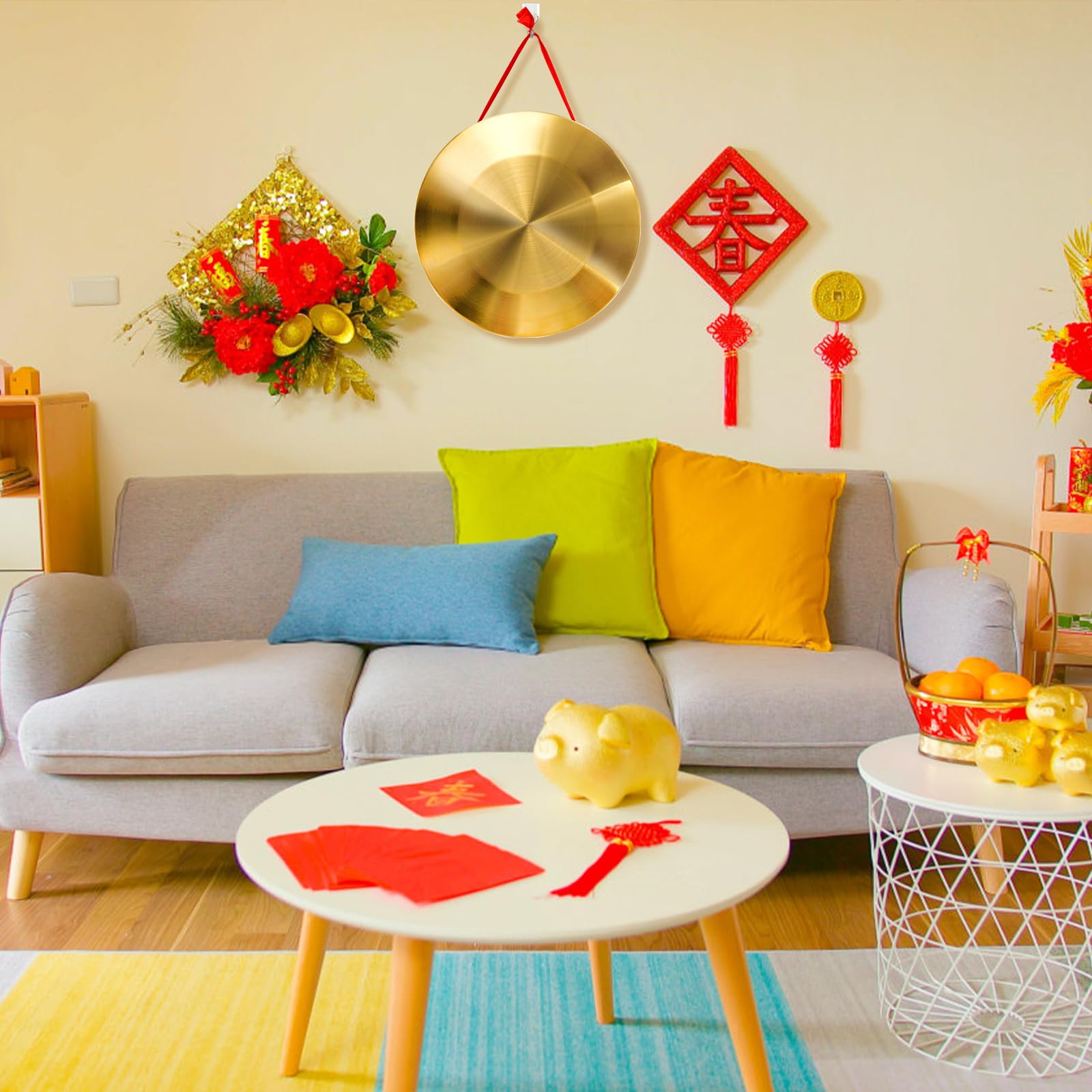 Amazon | ZEAYEA 12.6インチ ゴング楽器、中国の伝統的な打楽器銅