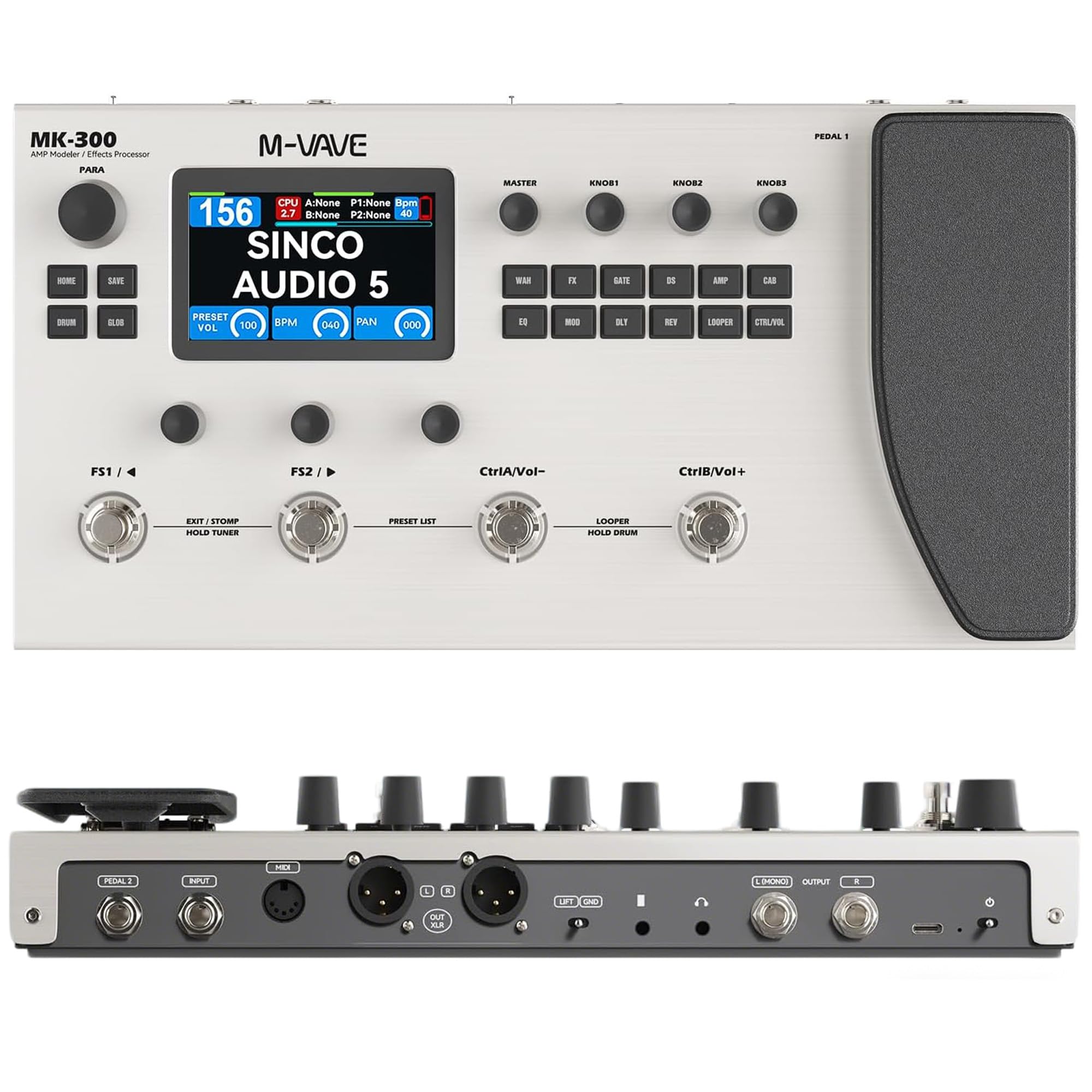 Amazon.com: M-KVIVE MK-300 Guitar Multi-Effects Processor Pedal