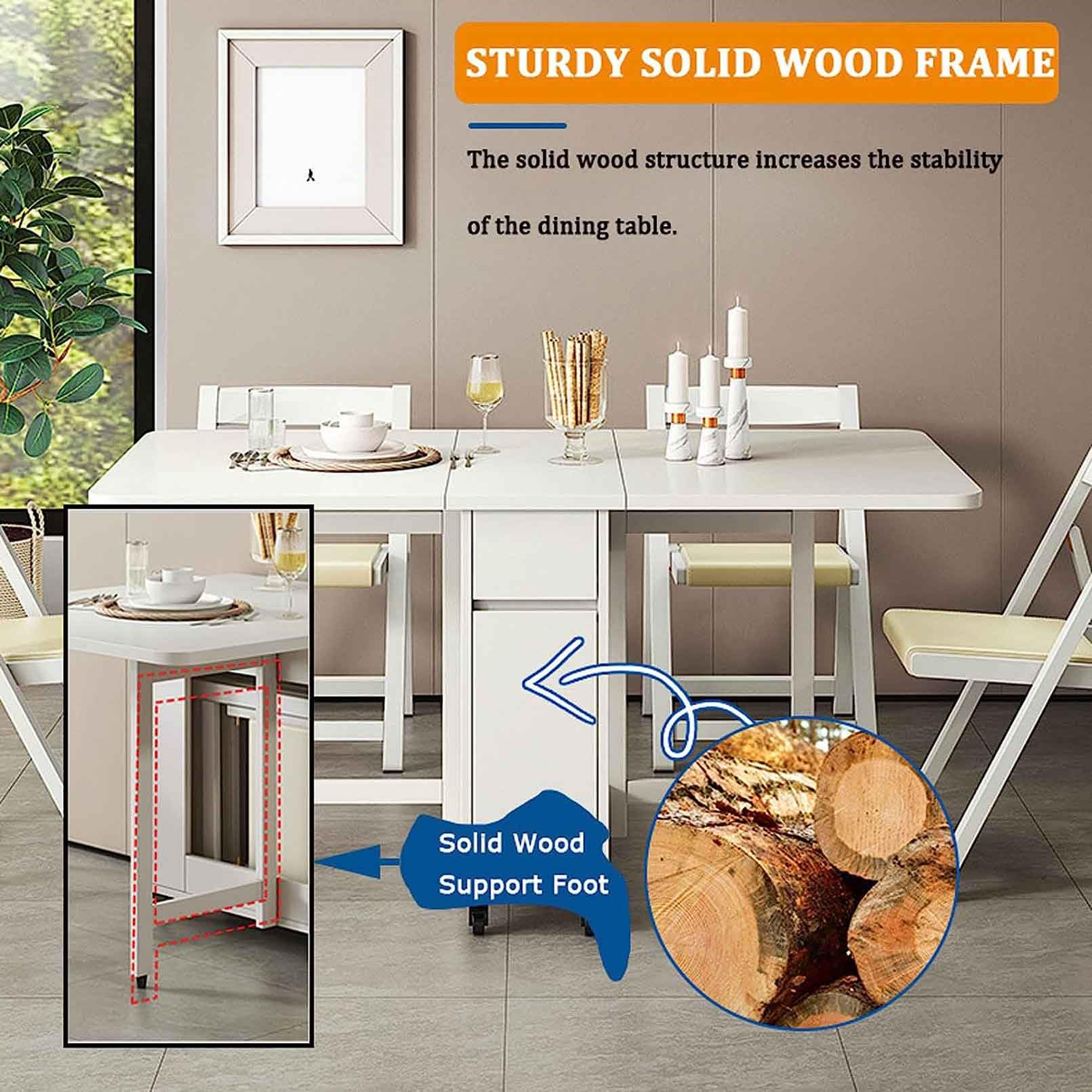 Amazon｜木製折りたたみダイニングテーブルセット 椅子6脚付き 伸長式