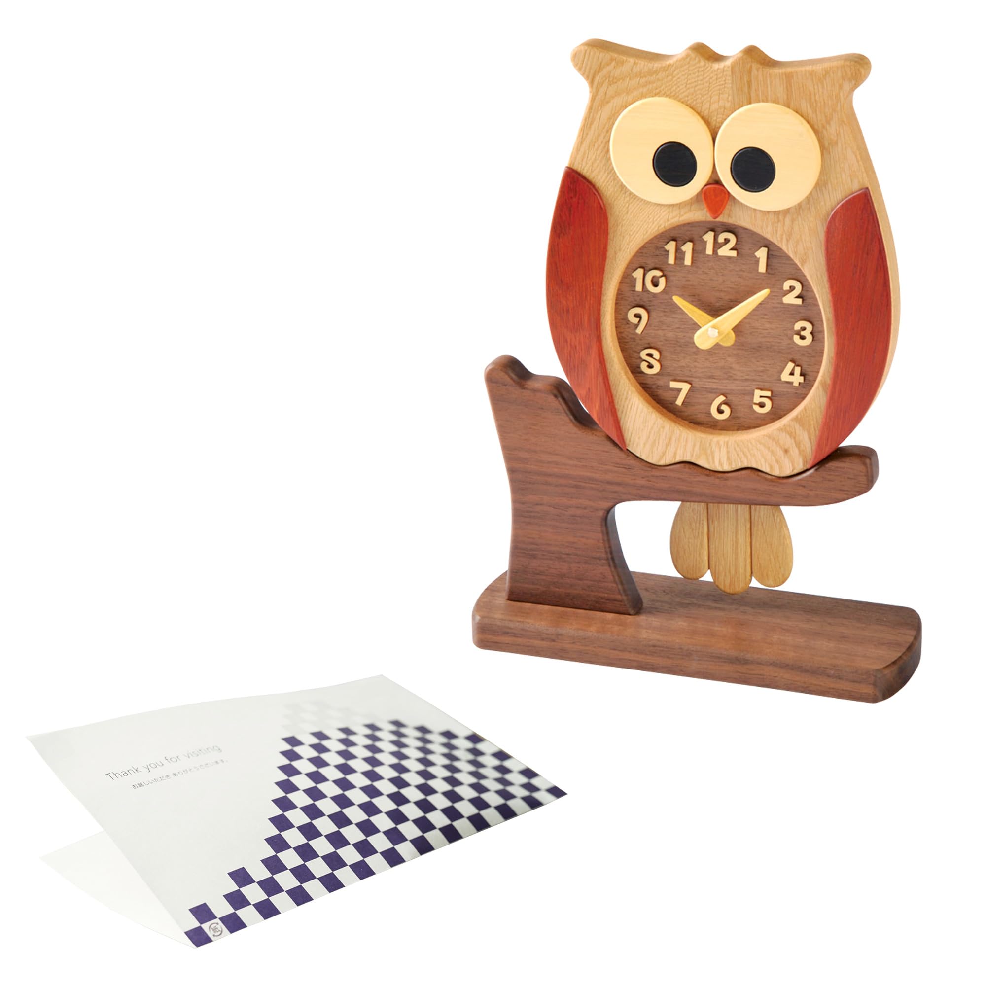 Amazon.co.jp: ふくろう時計 置き型 F60-A＆おもてな紙セット 工房