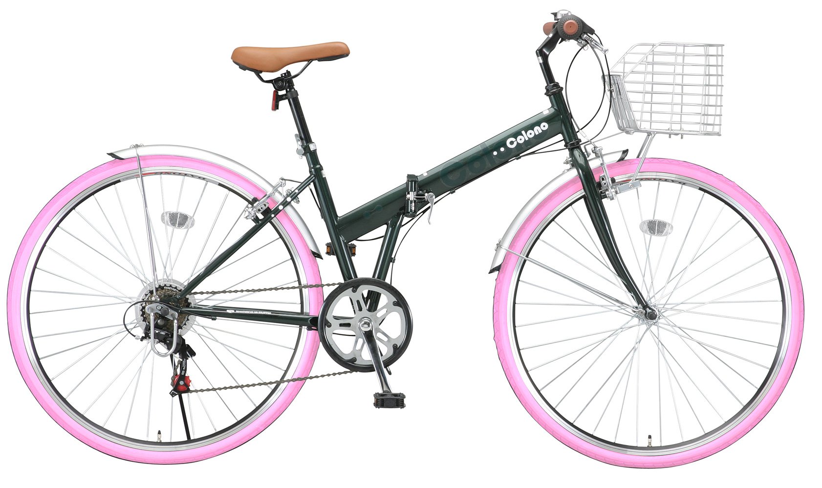 Amazon | Colono(コロノ) 700Cピンクタイヤシマノ6段変速折りたたみ