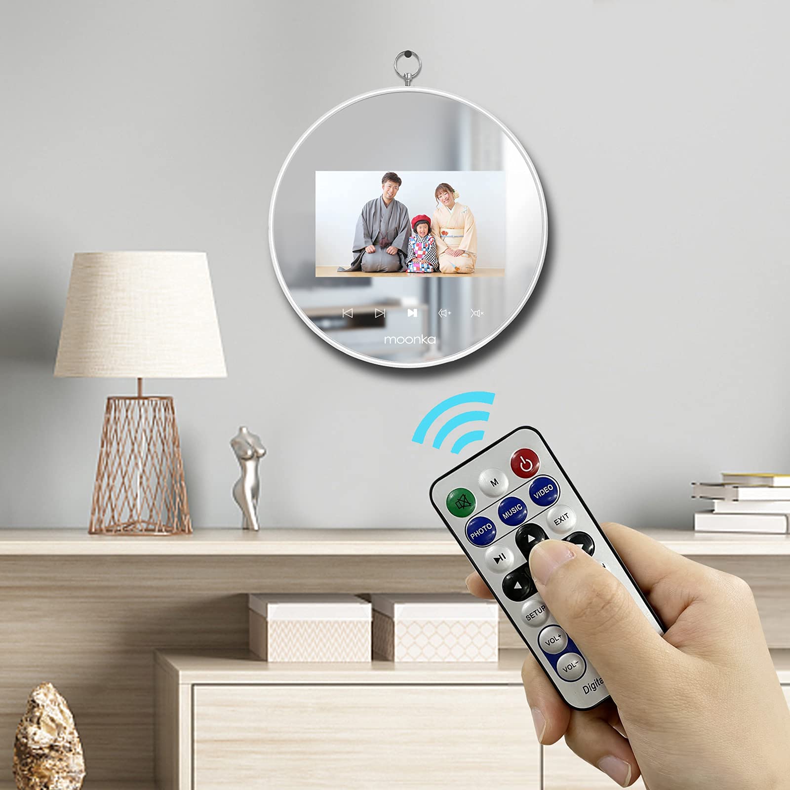 Amazon | Moonka ミラーデジタルフォトフレーム 7インチ 16GB内蔵 1024