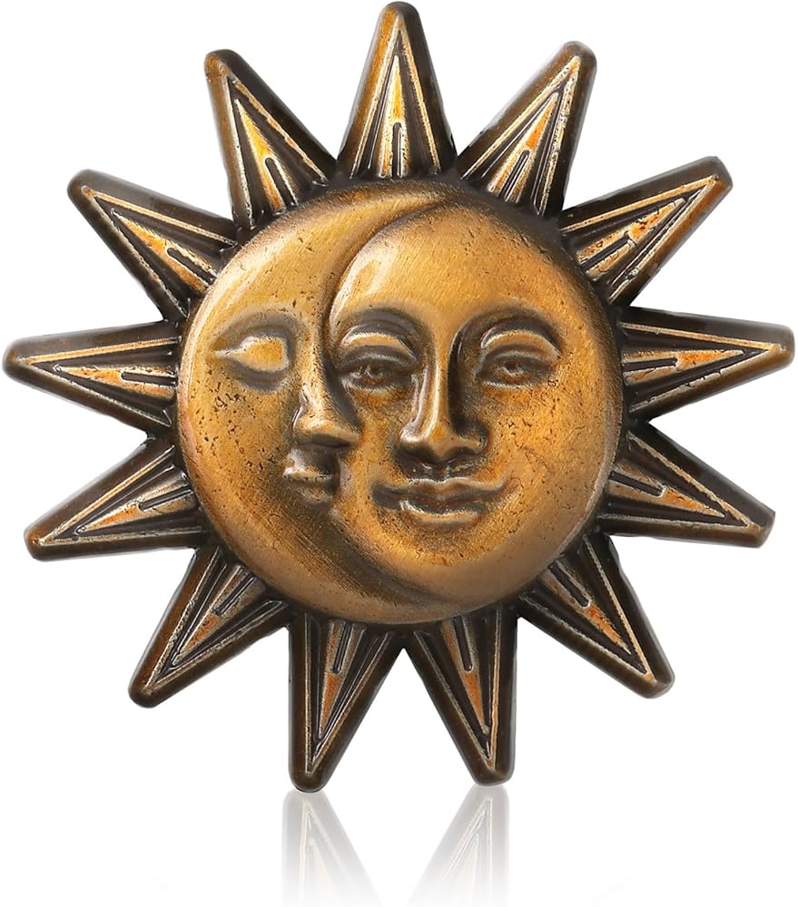 Amazon.co.jp: バッジ 太陽と月 ピンバッジ アンティーク調 ピンズ 2.5