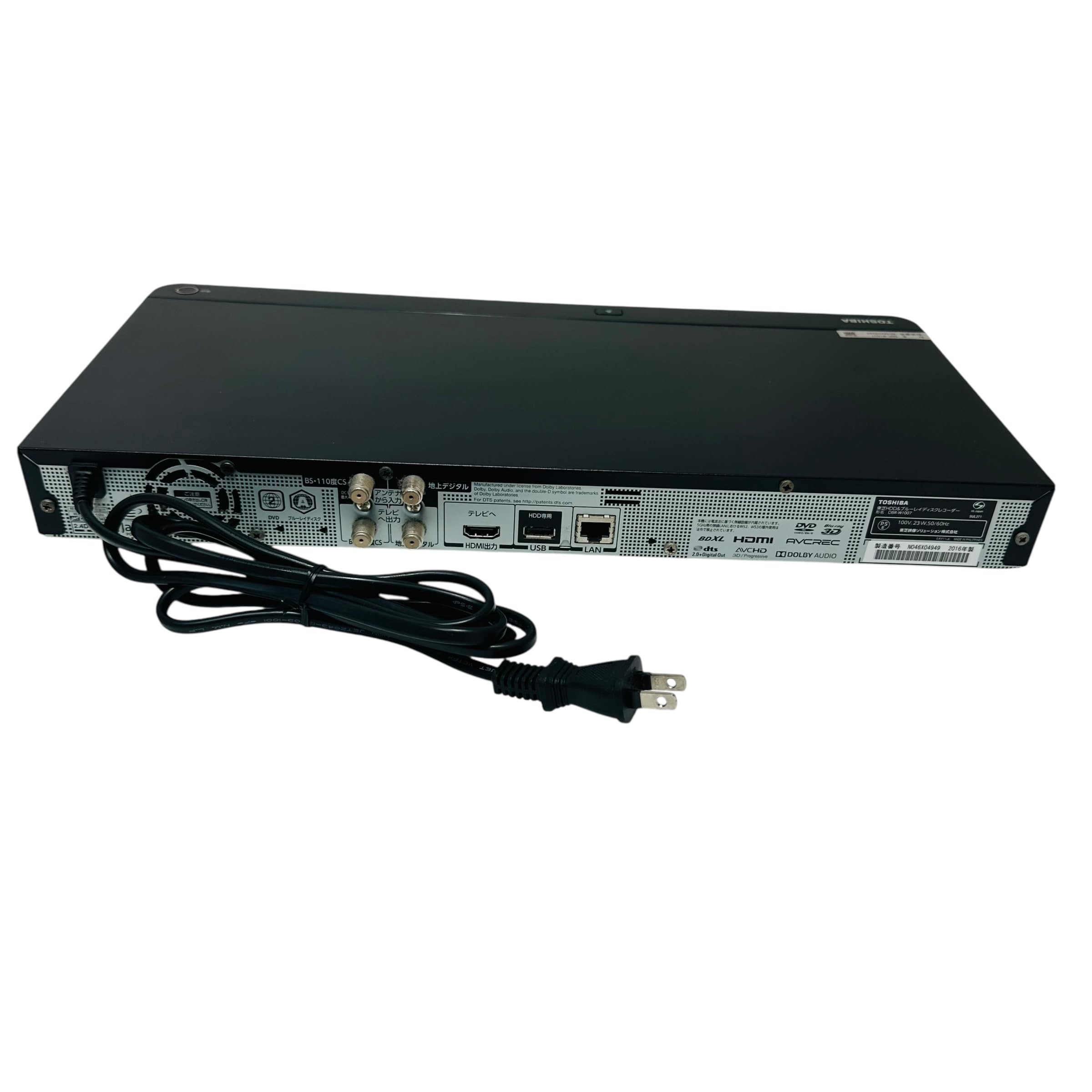 ブルーレイレコーダー TOSHIBA REGZA D-BW1005K VHS対応 製品情報