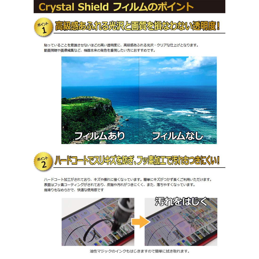 Amazon.co.jp: PDA工房 Shot Navi W1 Evolve Crystal Shield 保護