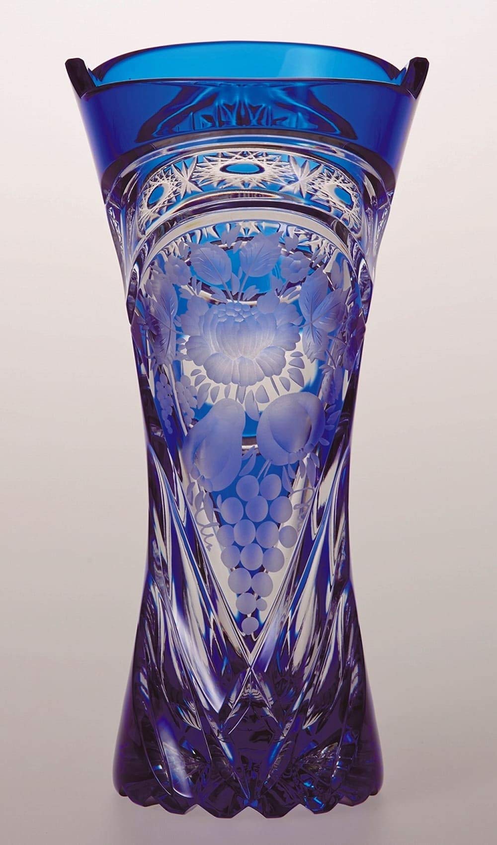 ELBE crystal コバルトブルー 花瓶 希少 ELBE crystal コバルトブルー