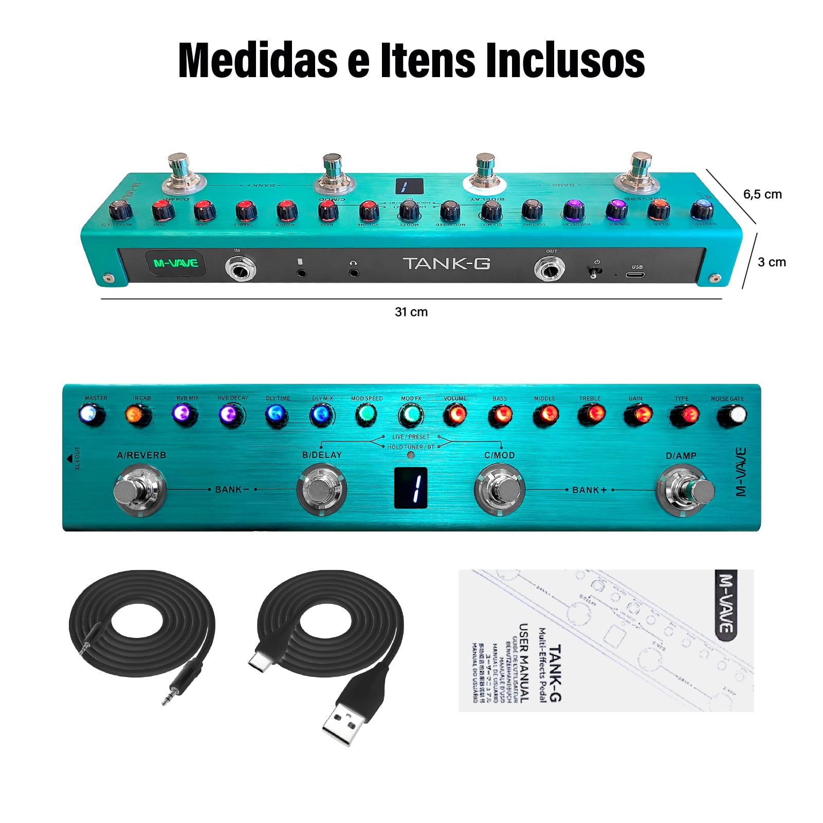 Amazon.co.jp: M-VAVE マルチエフェクトギターペダル - デジタルエレキ